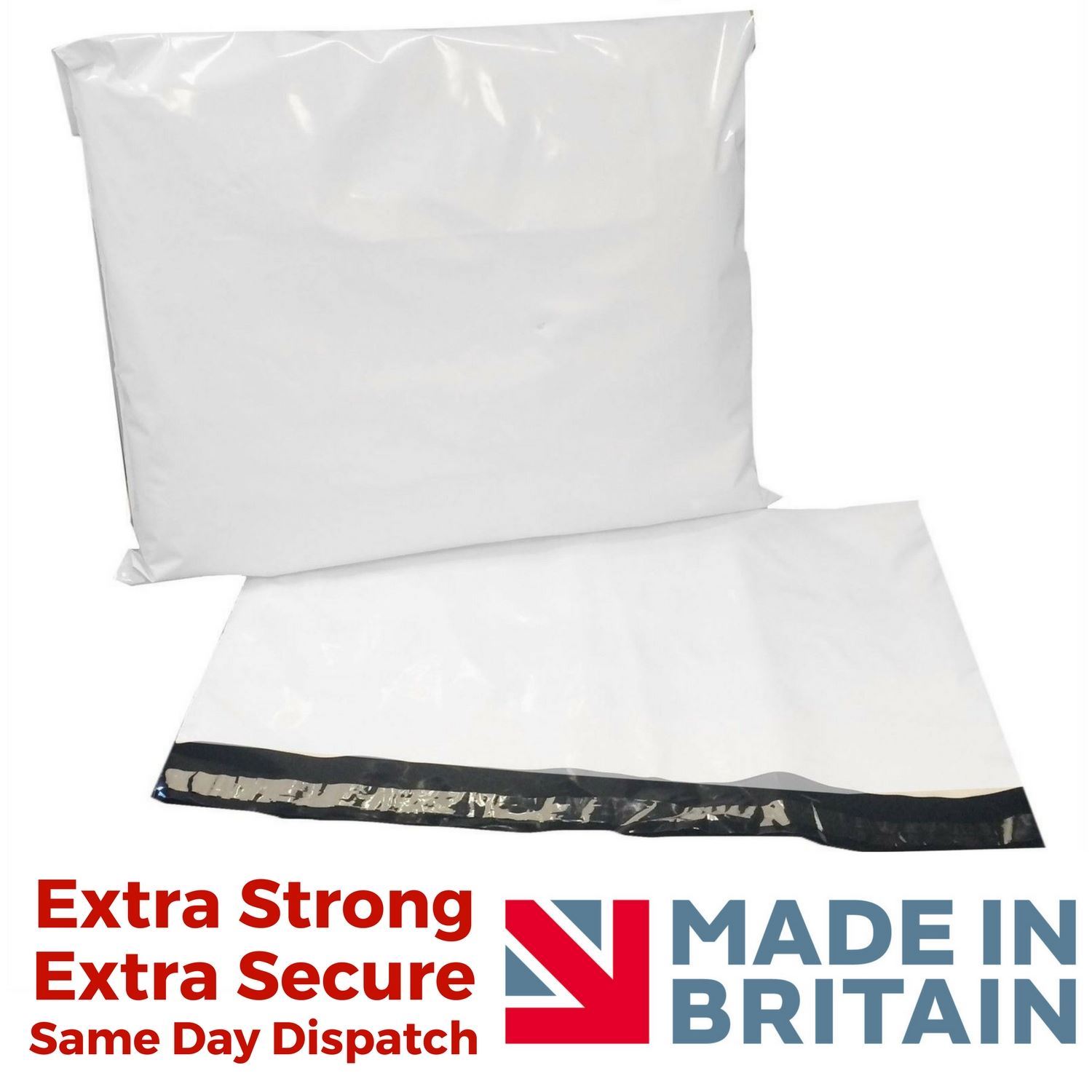 White Postage Mailing Bags - Parcel Strong Sacks Parcel Polythene Courier
