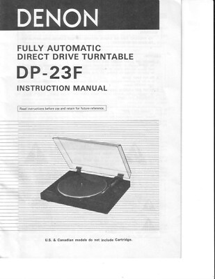 Bedienungsanleitung-Operating Instructions für Denon DP-23 F 