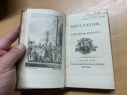 RARO LIBRO ANTIGUO 1753 "EL ESPECTADOR" VOL 7 #474-555 ADDISON STEELE (P3) - Imagen 4 de 20