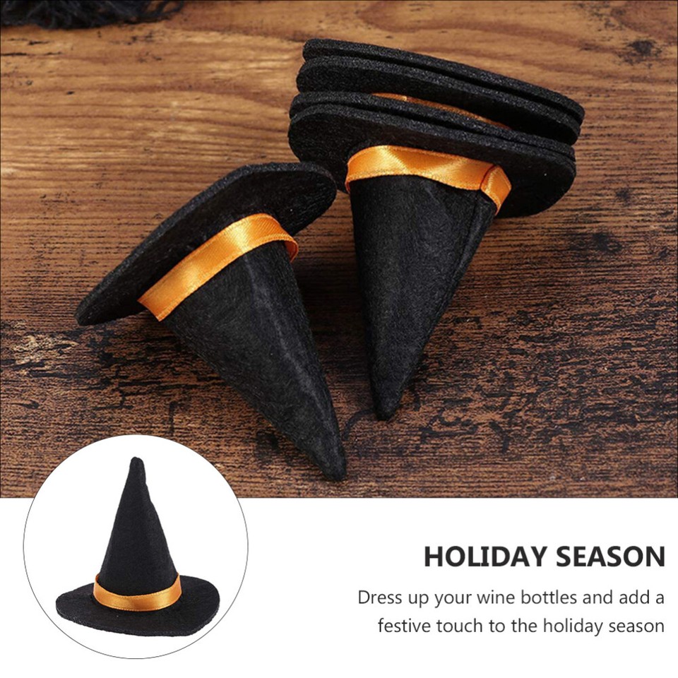 10 Pcs Mini Witch Hat Table Ornament Baby Headbands Candy Halloween