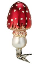 Inge Glas Lucky Mushroom 1-080-15 German Christmas Ornament NEW w/FREE Gift Box