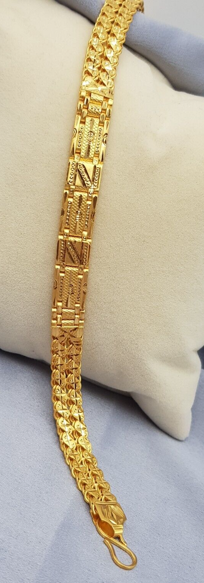 High Finish Gold Bracelet 22K Men Bracelet Laser Cut Dainty Design