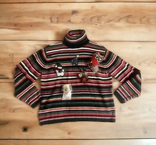 Tiara International Vintage Women  s Turtleneck Sweater Sz L Christmas Ugly READ