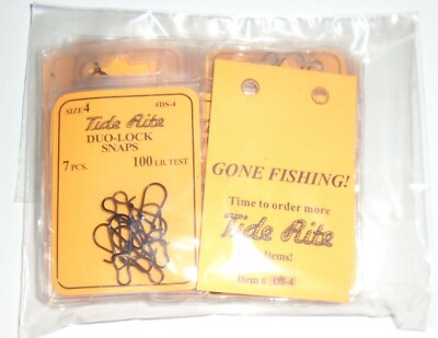 (84) Tide Rite DUO LOCK SNAPS - 12 retail packs of 7 = 84 total (DS-4) 100# test