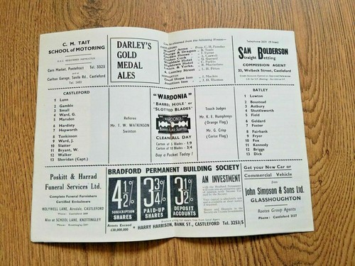 Castleford Rugby League Programmes 1950 - 1965 - Picture 45 of 99