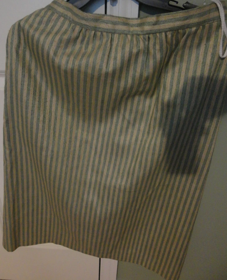 BROWNSTONE STUDIO NEW YORK 100% SEDA VERDE Y BEIGE FALDA RAYAS CHAQUETA TRAJE 12 Foto 4 de 4