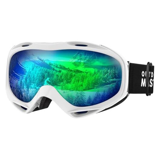 Odoland Lunettes De Ski Masque De Snowboard Frameless Hommes Et Femmes Anti Uv400 Anti Buee Coupe Vent Lunettes De Protection Avec Grande Lentille Otg Spherique