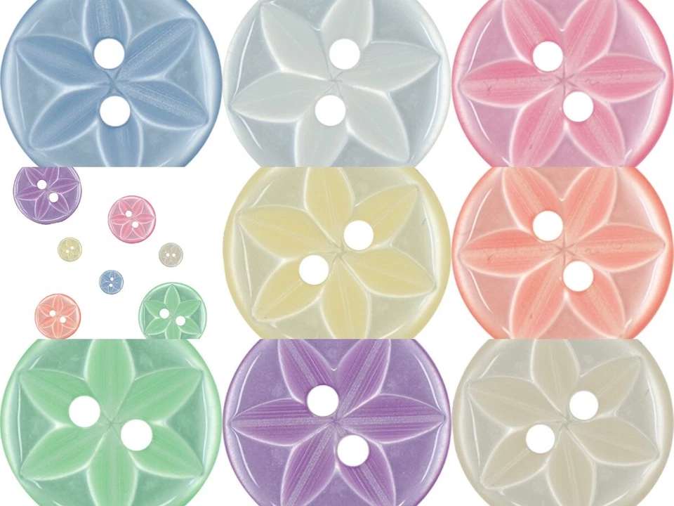 Star Buttons Baby Childrens 12 colours Sizes  11.5mm   14mm   16mm - Image 3 of 4