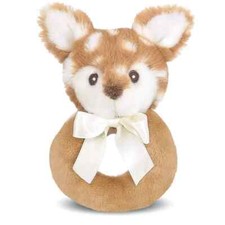 Bearington Baby Lil' Willow Plush Fawn Shaker Toy Ring Rattle Brown Lovey 5  NEW