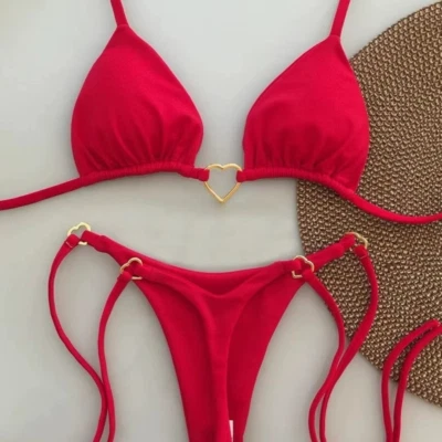 ✅Maillot de Bain Femme String Sexy Bikini à la mode deux pièces Taille S M L - Photo 1/3