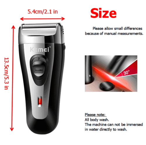 Afeitadora facial eléctrica recortadora corte barba máquina de afeitar recargable para hombre - Imagen 2 de 15