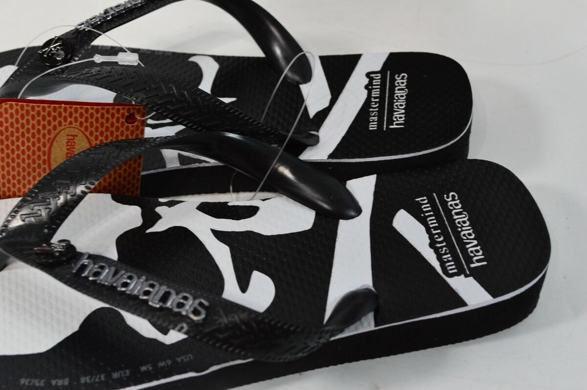 NIB Havaianas Mastermind Top FC Preto Black Sandals Flip NIB Havaianas Mastermind Top FC Preto Black Sandals Flip
