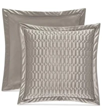 1 J Queen Satinique Silver Euro Pillow Sham Polyester New