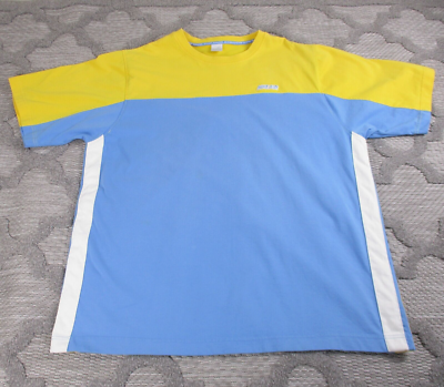 royal blue and yellow nike shirt