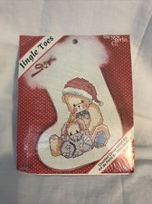 NEW BERLIN CO. Counted Cross Stitch JINGLE TOES Mini Xmas Stocking Ornament NIP