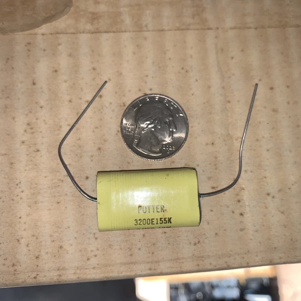 10 peças Mylar Capacitor Potter 3200E155K 1.5mfd 10% 400vdc novas peças antigas de estoque - Imagem 4 de 4