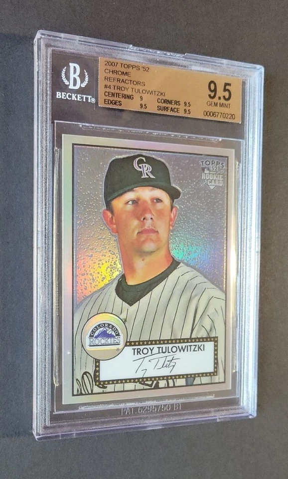 Troy Tulowitzki 2007 Topps '52 Chrome Refractor SP RC #178/552 Rookie BGS 9.5 - Image 4 of 4