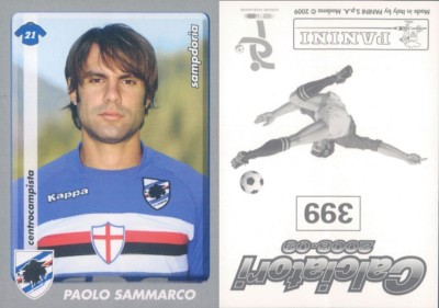 PANINI FOOTBALLERS 2008-09 - Figure-sticker No. 399-SAMPDORIA-SAMMARCO * NEW
