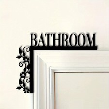 1pc Metal Bathroom Indicator Sign with Floral Design Home Decorations 7.9 in DIY