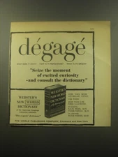 1959 Webster's New World Dictionary Advertisement - degage