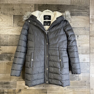 Hollister Puffer Collection Womens Clothes SZ Medium Full Zip Winter Jacket  Coat