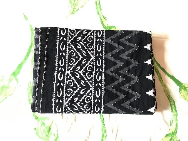 Colcha edredón Kantha beige doble hecha a mano india manta de algodón Gudari Foto 2 de 4