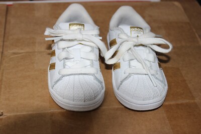 Adidas Superstar Toddler Shoes White-Metallic Gold Size 6K | eBay