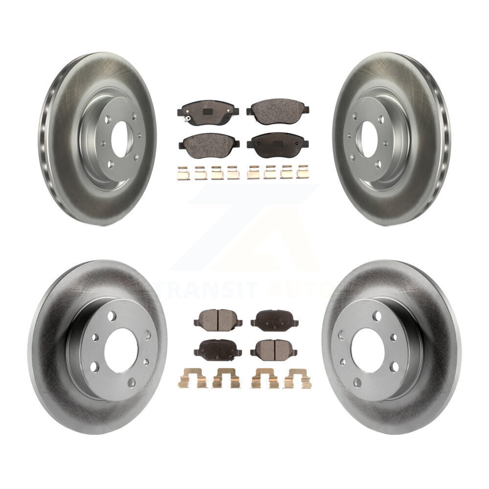 Coated Disc Brake Rotors And Ceramic Pads Front Rear Kit For Fiat 500