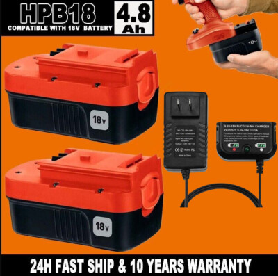 18V for Black Decker HPB18 18 Volt Battery /Charger HPB18-OPE  244760-00A