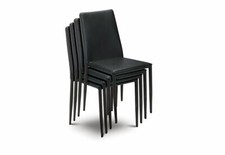 Julian Bowen Jazz Black, White and Stone Faux Leather Dining Chair