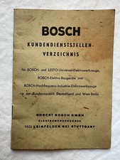 Prospekt / Faltblatt BOSCH Kundendienststellenverzeichnis von 1963, ORIGINAL