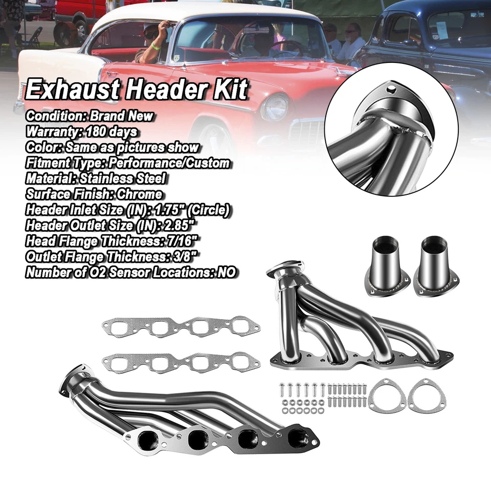 Exhaust Manifold Shorty Header Fit Chevy Bel Air 1971-1972 Fits Biscayne 6.6L - Изображение 2 из 4