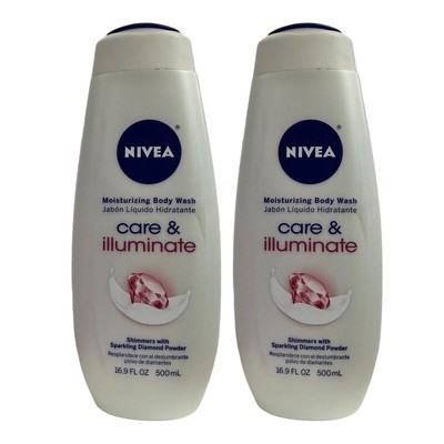 2 Pack Nivea Care & Illuminate Moisturizing Body Wash 16.9 oz Shimmer Diamond