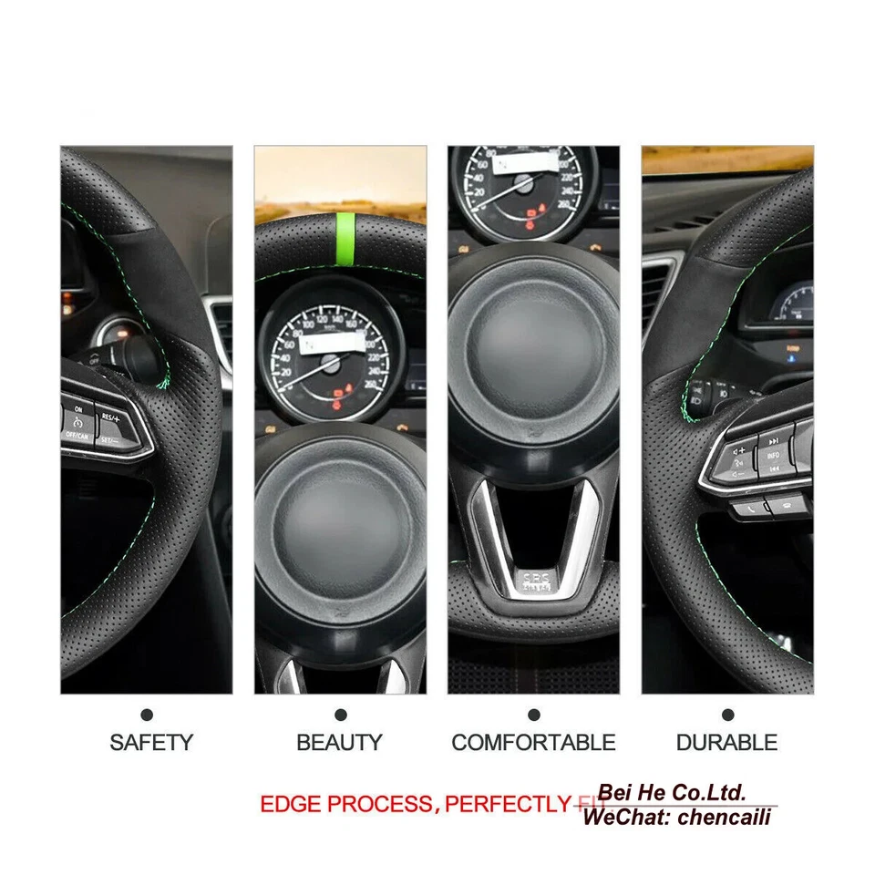 Сделай сам замшевый чехол для рулевого колеса ручной шитье для Mazda 3 2017-2018 CX-3 2018-2019 - Изображение 3 из 4