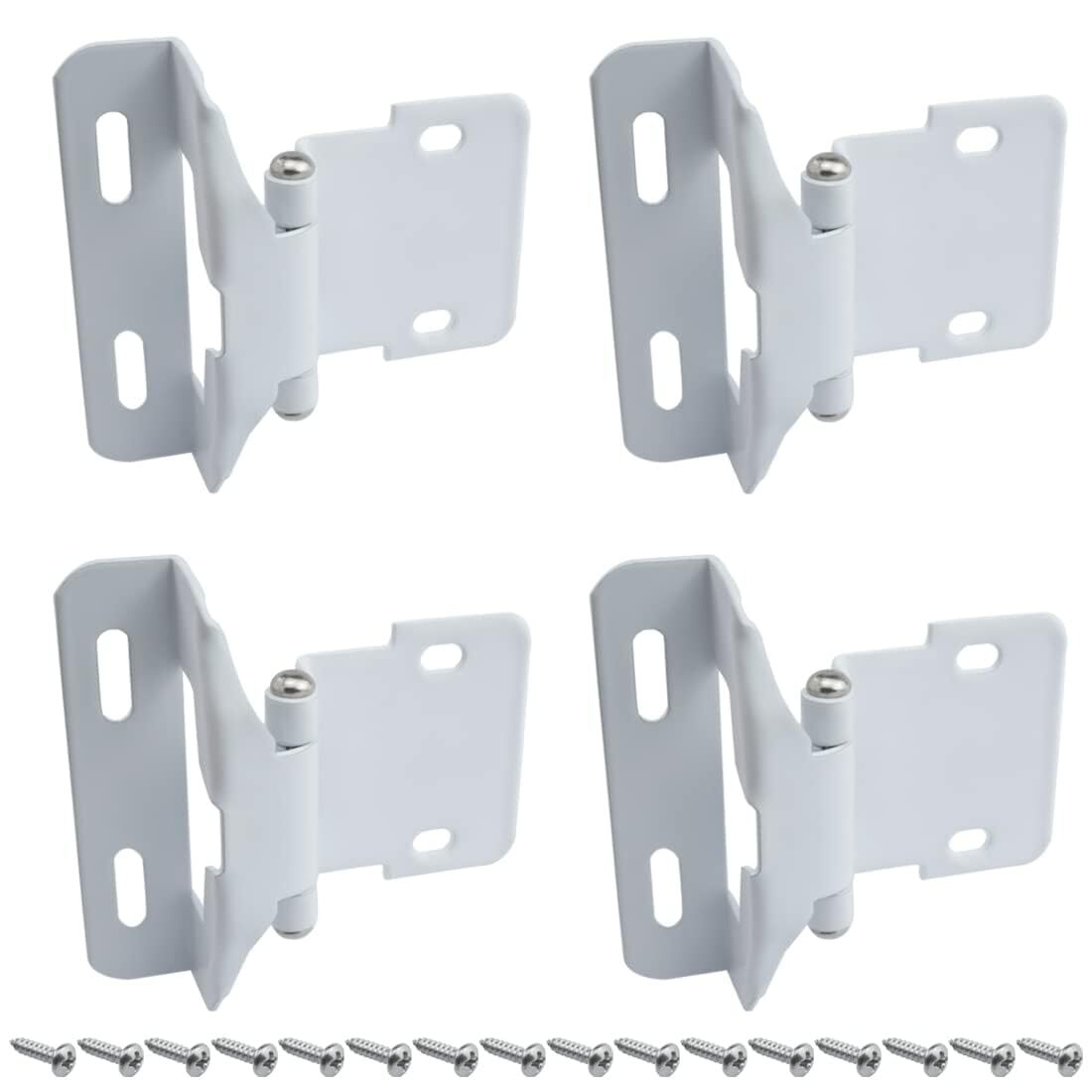 4-Pack Overlay Cabinet Door Hinges Self Closing Semi Partial Wrap Around Cupb...