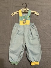 Buster Brown Vintage Longall Romper Overalls With Football Bear Size 6-9 Months