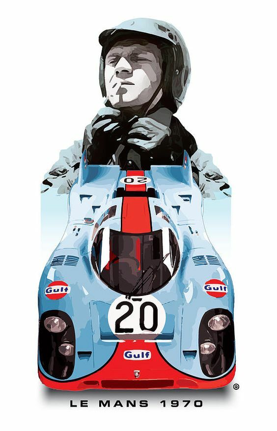 Tableau toile Le Mans Steve McQueen 50x70 cm pour habiller un grand mur vide