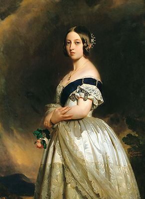Victorian Postcard: Repro - Pretty Young Queen Victoria - 1840 - F. Winterhalter
