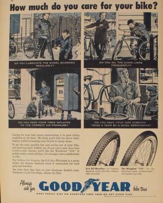 pump bike tire at gas station