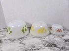 Vtg Graduated Federal Glass Atomic Polka Dots Bowls Set of 3