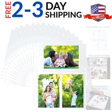 50 Pack Ultra Clear 4x6 Photo Album Pages for 3 Ring Binder, Mixed Format, Ar...