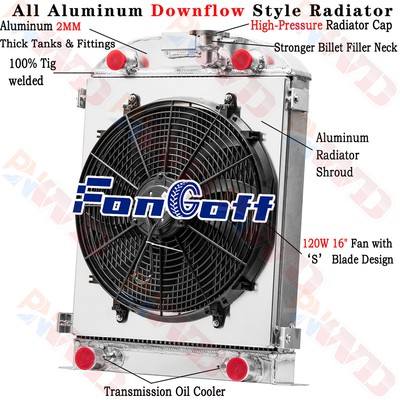 4 Row Radiator Shroud Fan fit Ford Truck Flathead V8 Engine Flat Head 1930-1932