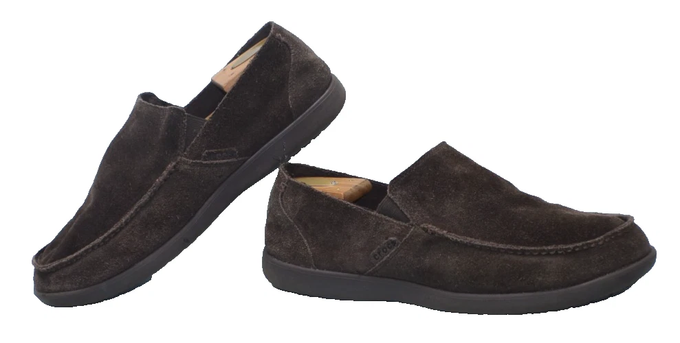 Crocs Santa Cruz Mens Suede Loafers Grey Slip On Shoes 14756 Charcoal Red Size 8 Crocs Santa Cruz Gray Casual Shoes for Men | eBay main image 4