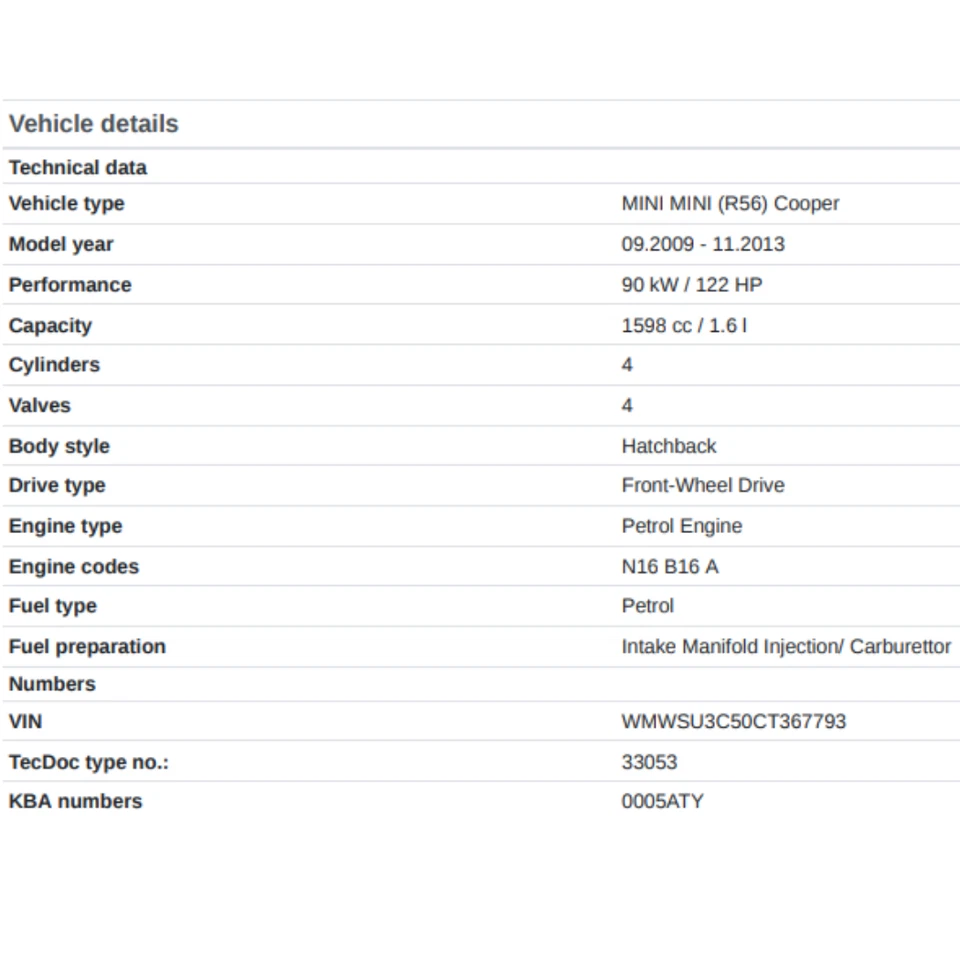 Mini Cooper R56, R55, R57 2012 conjunto de varilla de amarre de dirección derecha OEM 32106778548 Foto 2 de 4