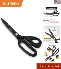 10" Scissors All Purpose, Heavy Duty Stainless Steel Tailor Scissors, Comfor...