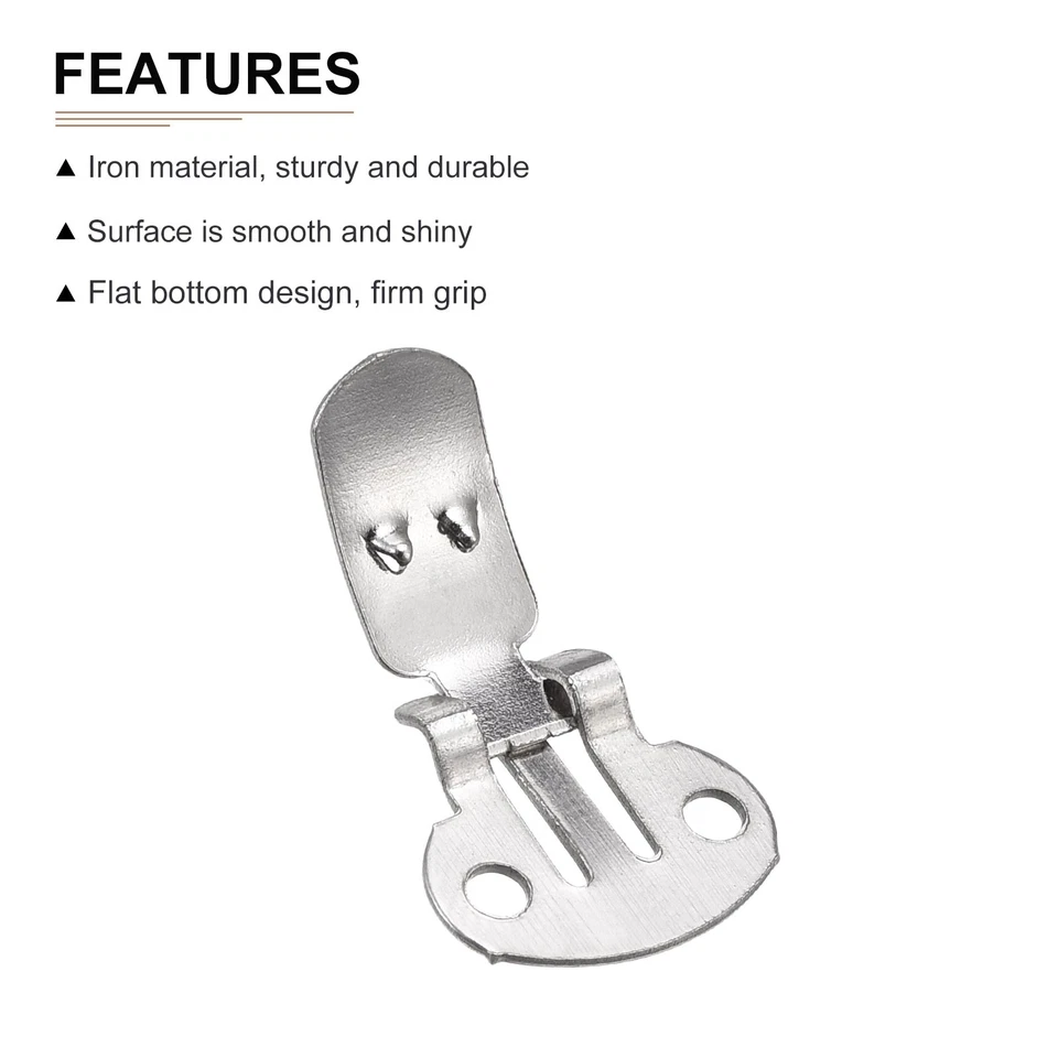 Paquete de 10 clips para zapatos en blanco de 24,5 mm x 14 mm metal hierro tono plata Foto 3 de 4