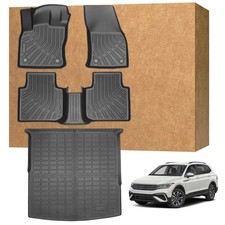 Floor Mats for VW Tiguan 2018-2024 Only Fit for 5 Seats , TPE Waterproof Non...