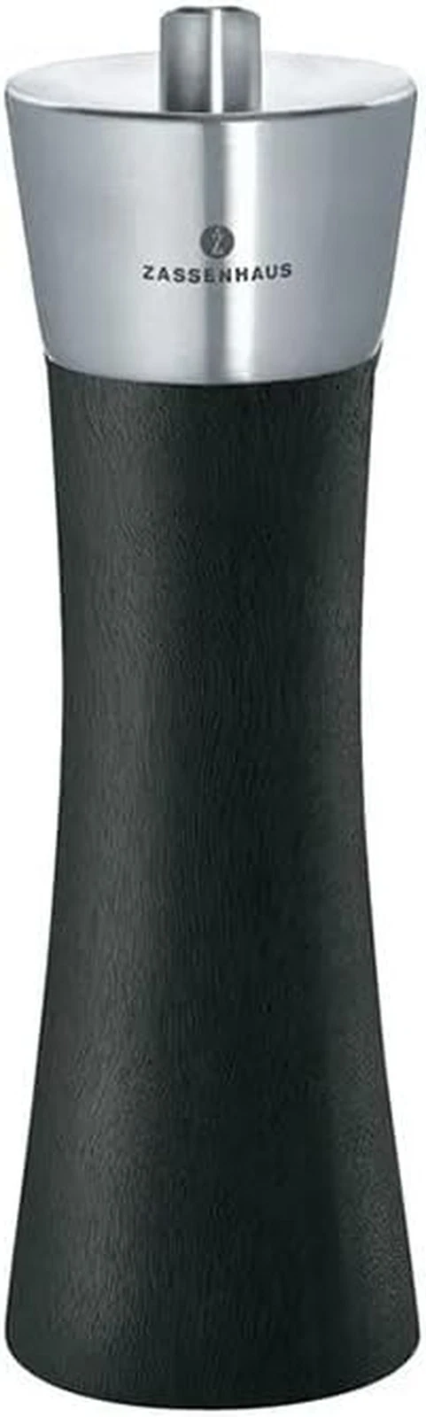 Augsburg 7-Inch Black Dual Salt & Pepper Grinder with Stainless Steel, Refillabl