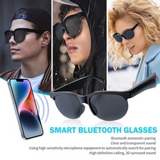 Smart Glasses Black Frame USB Connectivity Includes Charging Cable and Box