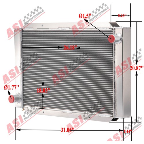 4 Row Aluminum Airboat Radiator Overall Size 31''W x 21''H HOT SALE | eBay